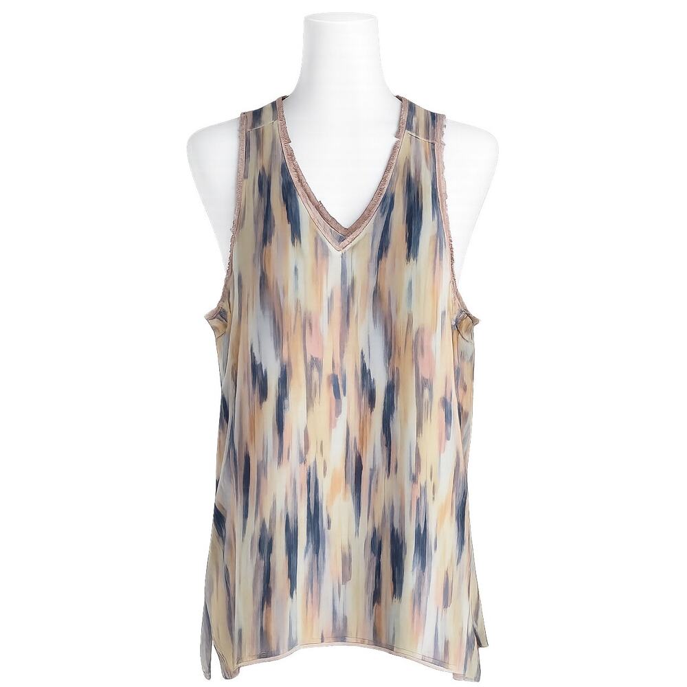Torrid Women’s Abstract Watercolor Georgette Raw Edge Tank - Size 4X